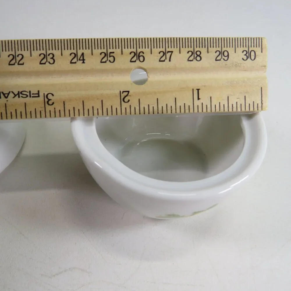 White w Roses Porcelain Trinket Dish with Lid